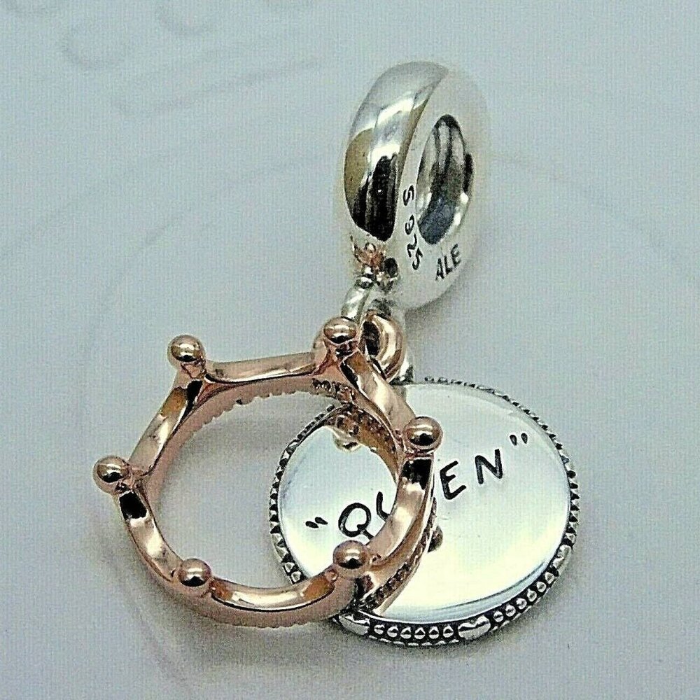 Rose Gold Queen & Regal Crown Pandora Dangle Charm August Back to School Special